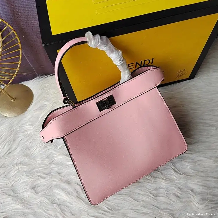 Cheap ISeeU Fendi Petite Bag Leather Pink Peekaboo Nappa In 0427